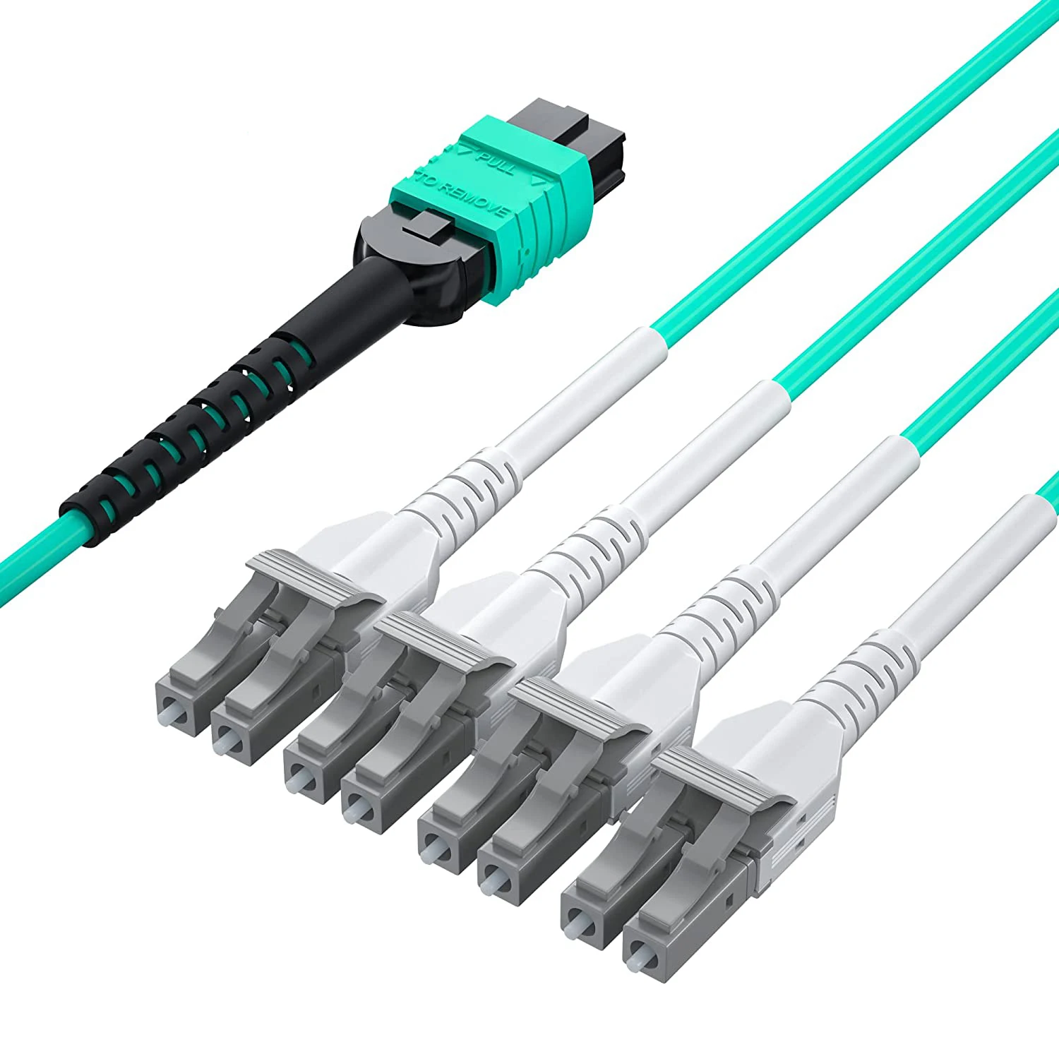 OM4 MPO to LC 8 스트랜드 8 코어 12 코어 유니부트 LC 멀티모드 팬아웃 MTP MPO 광섬유 패치 코드 케이블 QSFP 트랜시버용