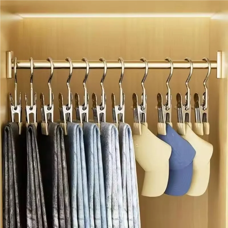 2/4/8Pcs Stainless Steel Clothespins Laundry Clothes Pegs Hook Portable Hanging Clothes Clip Wardrobe Clothes Organizer Hanger