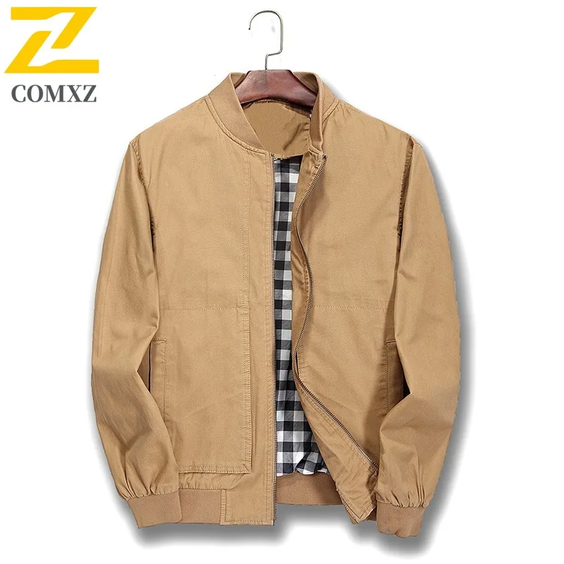 

COMXZ 2025 Autumn Winter Men Washed Denim Jacket Baseball Shirt Coat Casual Vintage Style Outerwear Lightweight Outdoor Sport