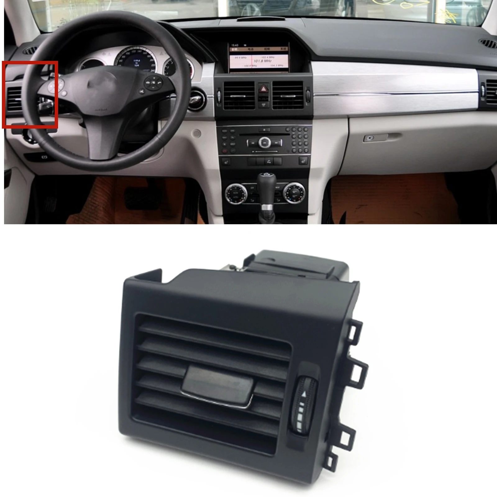 

Pop Front Dashboard Side Air Vent Outlet Grille Assembly A/C Conditioning Cover Grill Kit For Mercedes Benz GLK Class X204 2008-