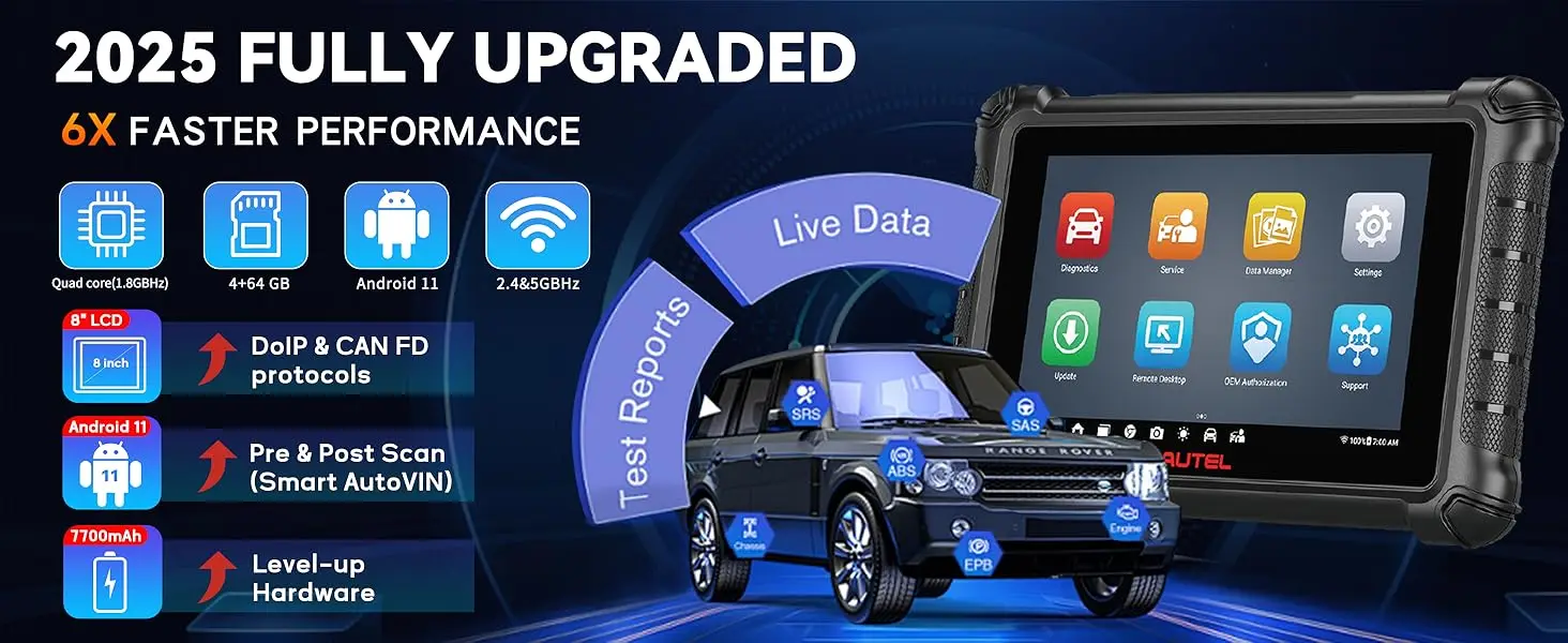 Autel MaxiCheck MX900 OBD2-Scanner, gleichwertig mit MaxiCOM MK900 MK900BT, Diagnosegerät für alle Systeme, CAN FD/DoIP Automotive-Scanner – Detail 5
