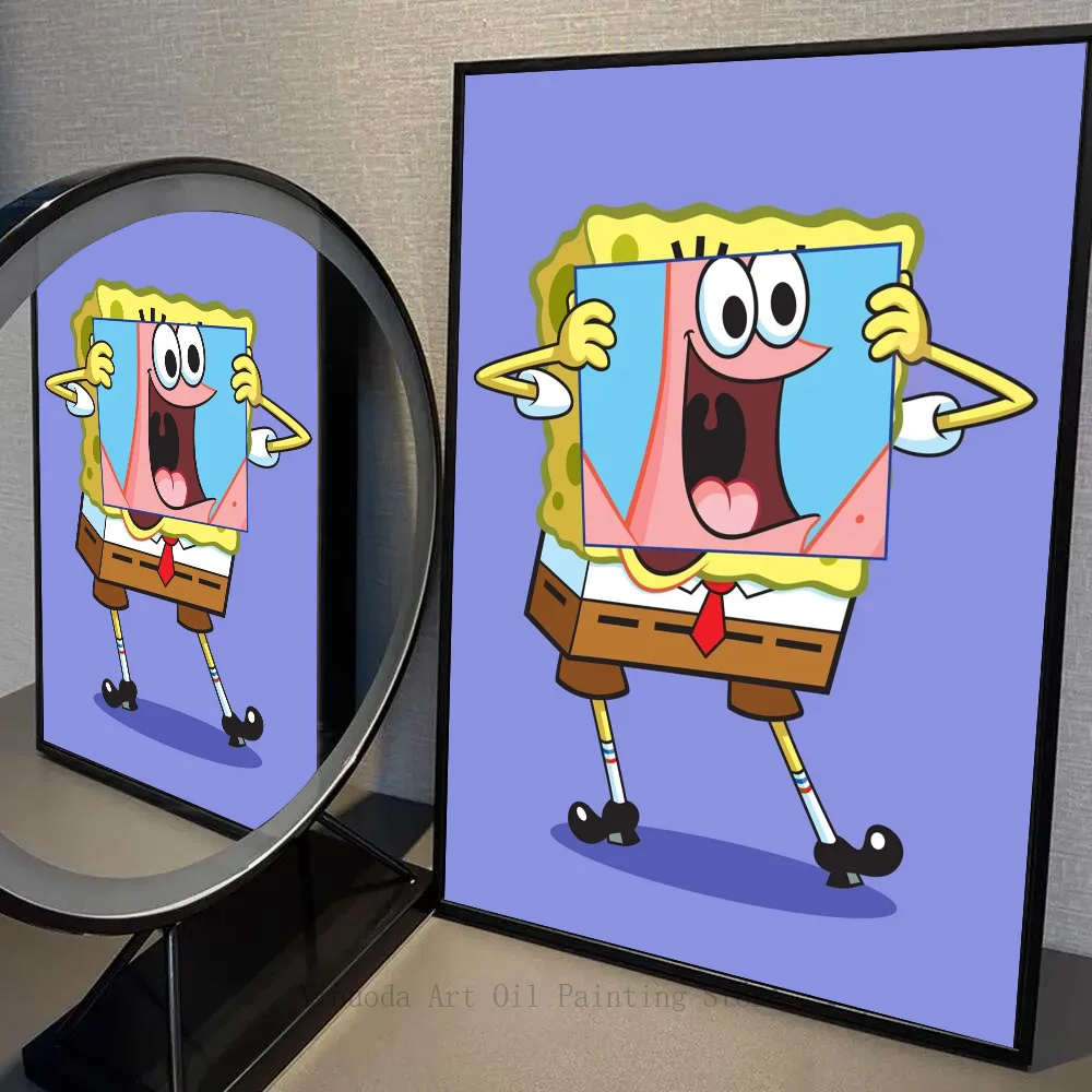 

Spongebob and Friend Oil Painting By Number Cartoon Home Decoration Painting Wall Bedroom Room Home Decor Gift Frameless