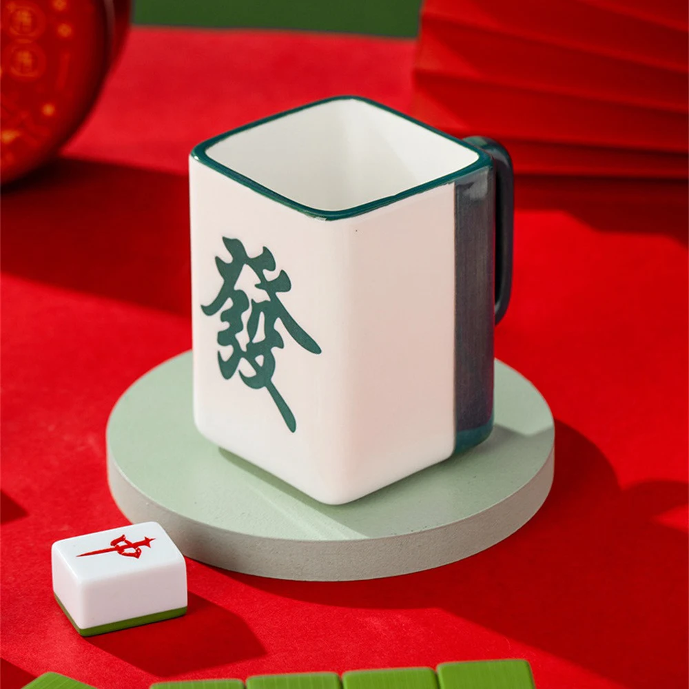 Chinese Drinking Cups Personalized Mahjong Ceramic Cups New Year Gift Creativity Coffee Cup Mahjong Coffee Cups Retro
