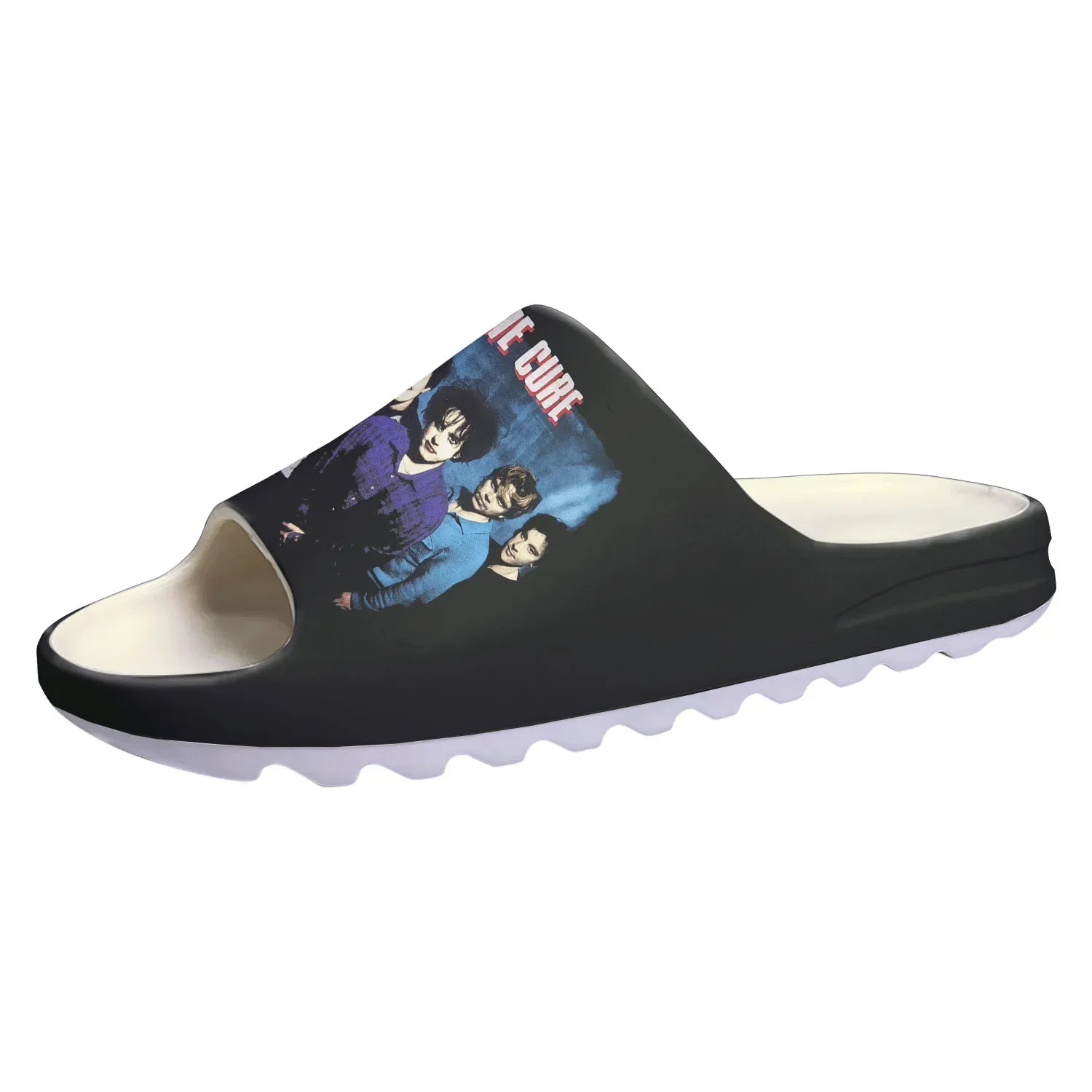 The Cure Rock Band Soft Sole Sllipers Home Clogs Step on Water Shoes Mens Womens Teenager Robert Smith Customize on Shit Sandals