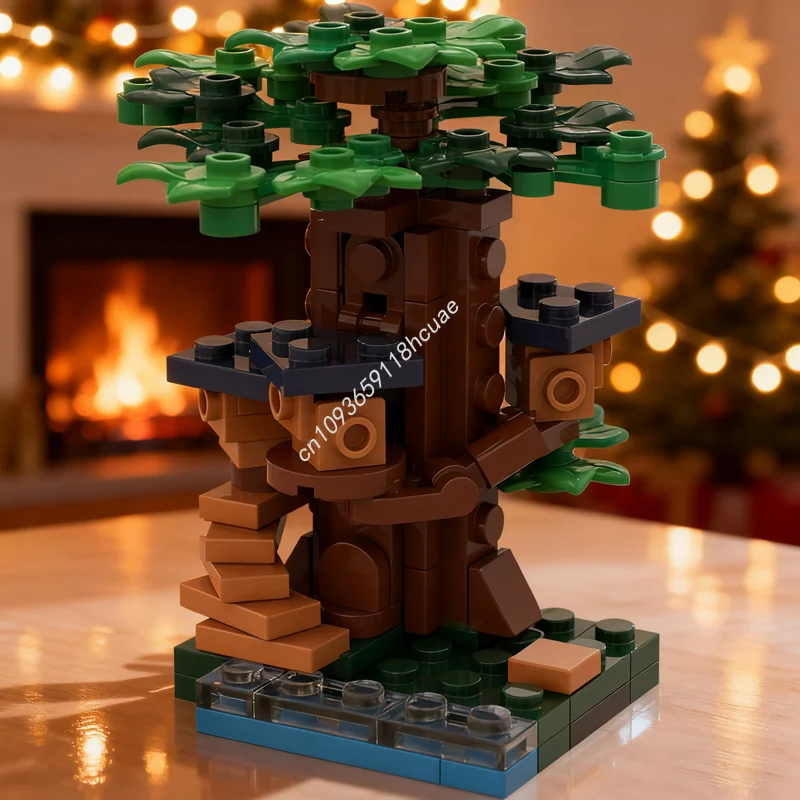 ชุดตัวต่อบล็อก MOC บ้านต้นไม้จิ๋ว 99 ชิ้น ไอเดียสร้างสรรค์แบบ CUUSOO ของเล่นประกอบเอง DIY ของขวัญคริสต์มาสสุดสร้างสรรค์ ของขวัญวันเกิดสำหรับเด็ก
