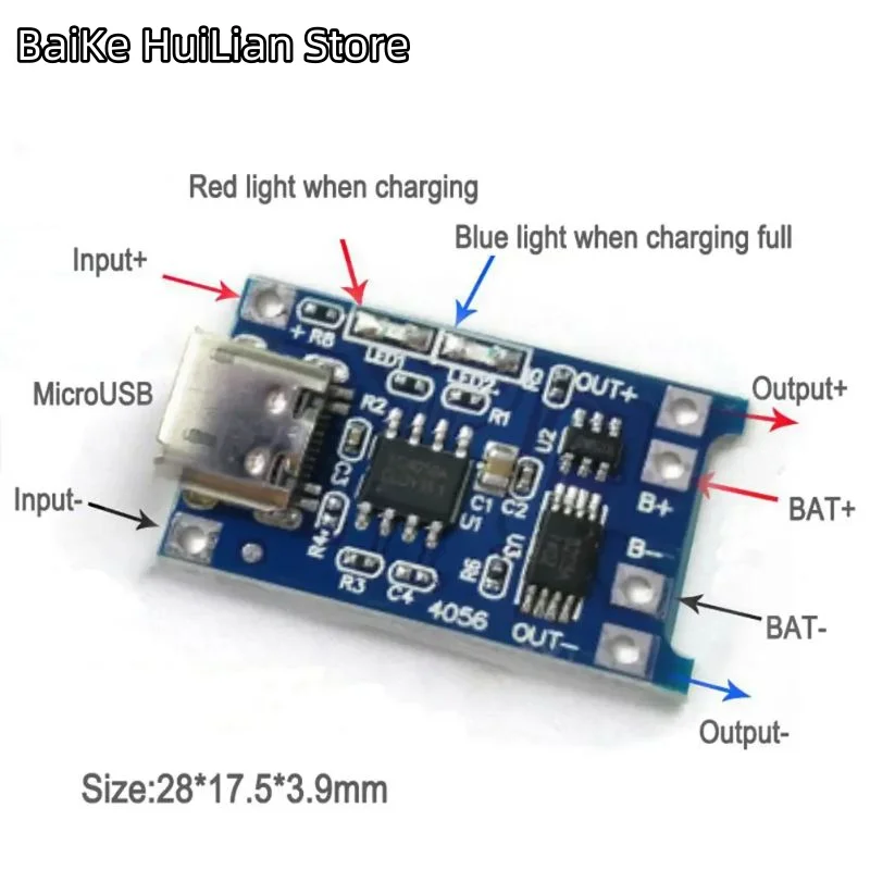 

3.7V Lithium Battery Charger Protection Board 5V 1A 2A Li-ion Lipo Battery Charging Protect Two-in-one Module Micro USB Type-C