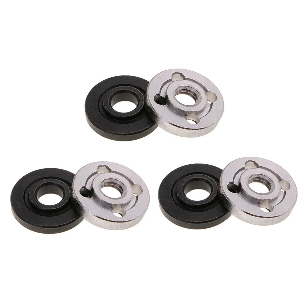 

BHBD-6Pcs Lock Nuts Flange For 9523 Nut Inner Outer Kit Angle Grinder Tool 2 Specifications-Toothless, Toothed