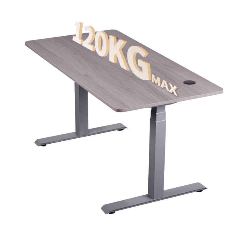 Escritorio eléctrico autoajustable de 3 etapas de lujo, asiento de pie con doble Motor, elevación, capacidad de carga de 120kg, velocidad de 35 mm/s, edificio de oficinas