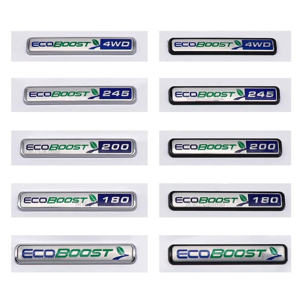 ABS Car Side Fender Emblem Rear Badge Decal for Ford ECOBOOST 4WD 180 200 245 Fiesta Focus Mondeo Ranger Mustang Transit