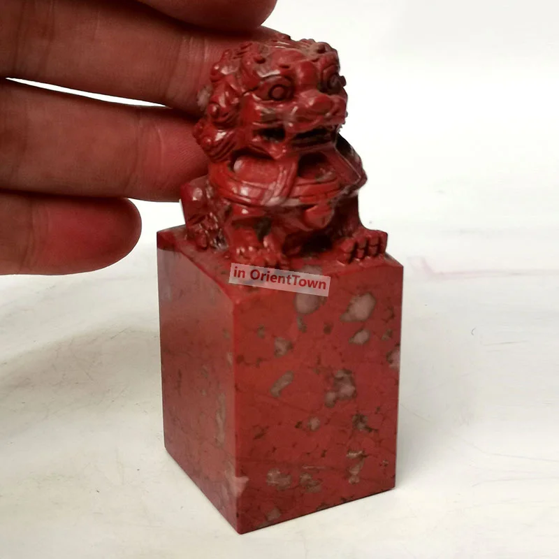 Imagem -05 - Pedra de Sangue de Frango para Caligrafia e Pintura Plum Blossom Jade Lion Seal Original Stone Seal Collection Assinatura Usada