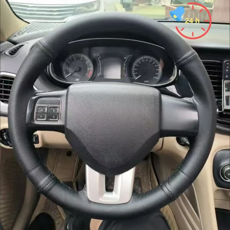 

Hand-stitched Steering Wheel Cover Made Of Anti-slip Wear-resistant Comfy Genuine Leather For Fiat Punto Bravo Linea Qubo Doblo