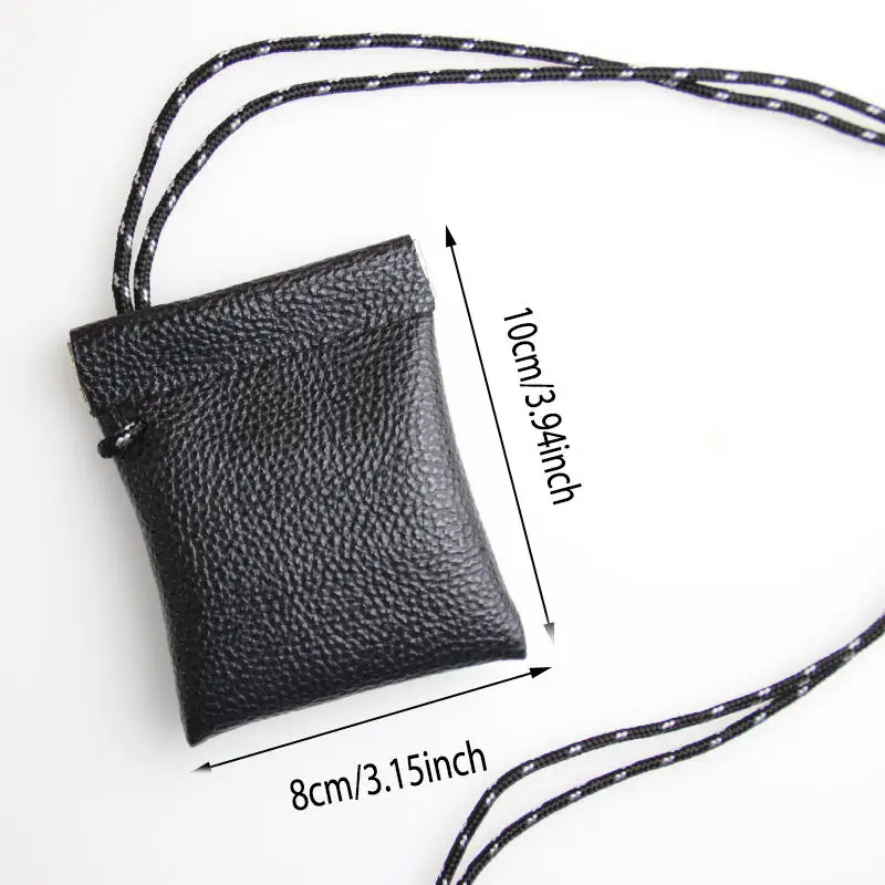 1 قطعة صغيرة الرقبة معلقة محفظة نسائية للعملات المعدنية بولي Leather الجلود سماعة حقيبة التخزين محفظة صغيرة مكافحة سرقة حقيبة مفاتيح صغيرة للرجال والنساء