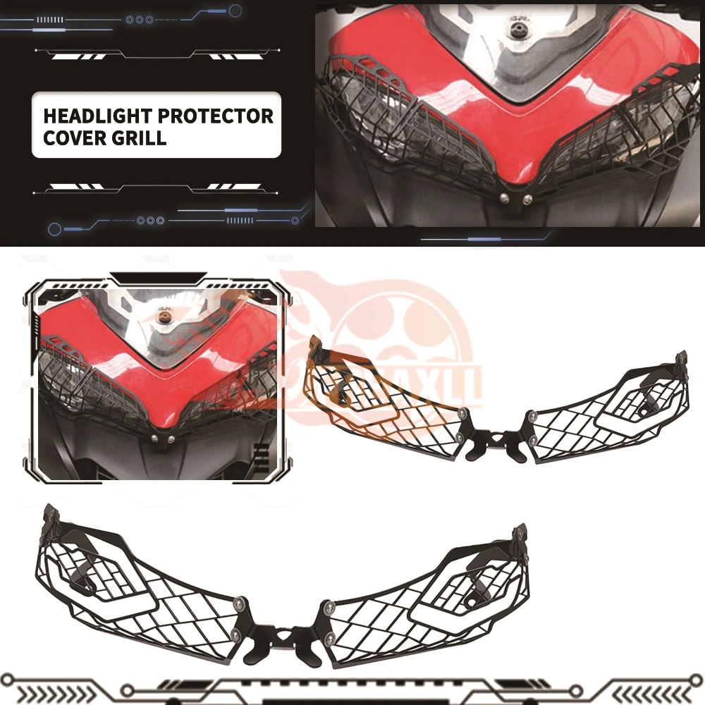 

Headlight Guard Grille Cover For DUCATI MULTISTRADA MTS 950 1260 1200 S GRAND TOUR ENDURO PIKES PEAK Protection Modification