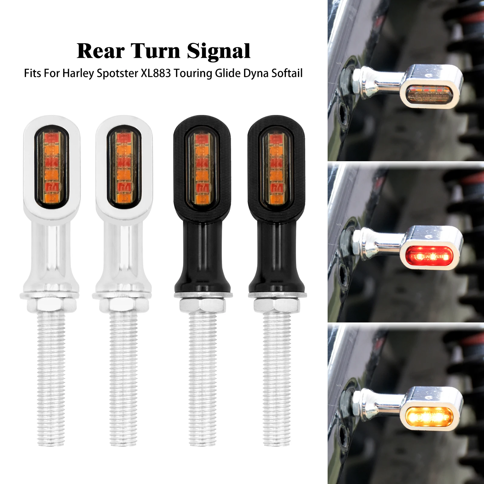 Motorcycle Mini E Mark Turn Signals LED Lights Rear Blinker Indicator Tail Light For Harley Touring Softail Dyna Sportster XL 72