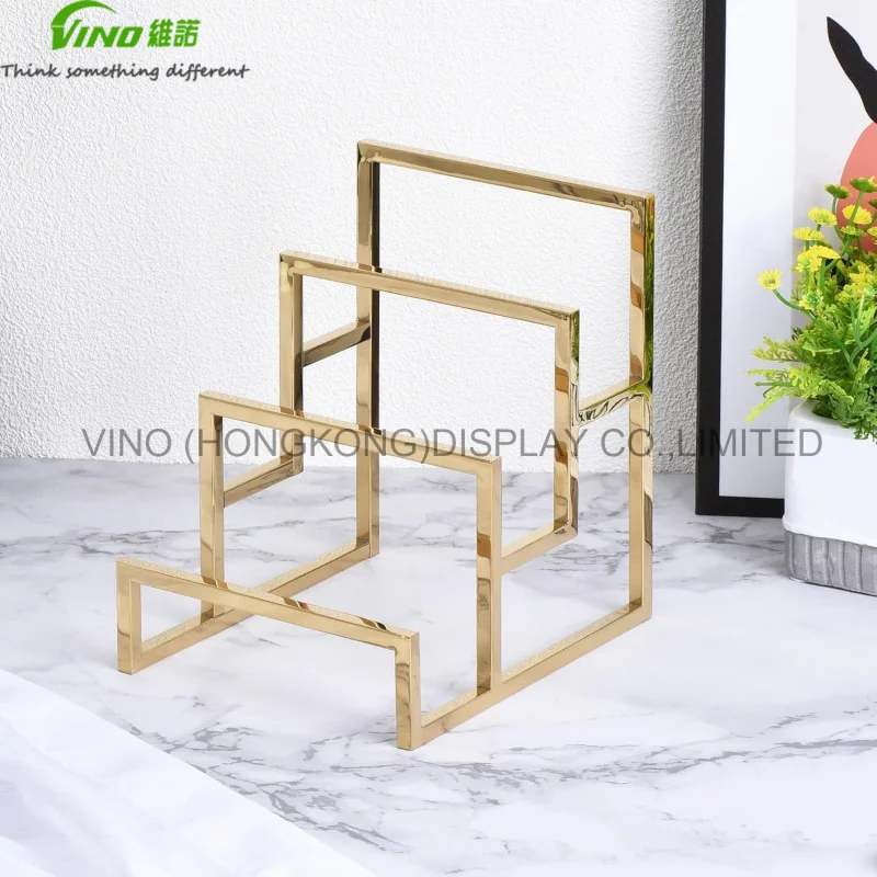 custom.3-Layer Metal Clutch Holder Riser Wallet Display Rack Home Retail Store Supplies countertop display