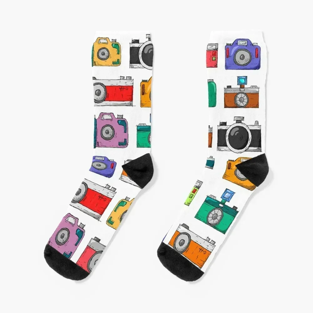 retro camera Socks Novelties Thermal man winter cute crazy Socks Girl Men's