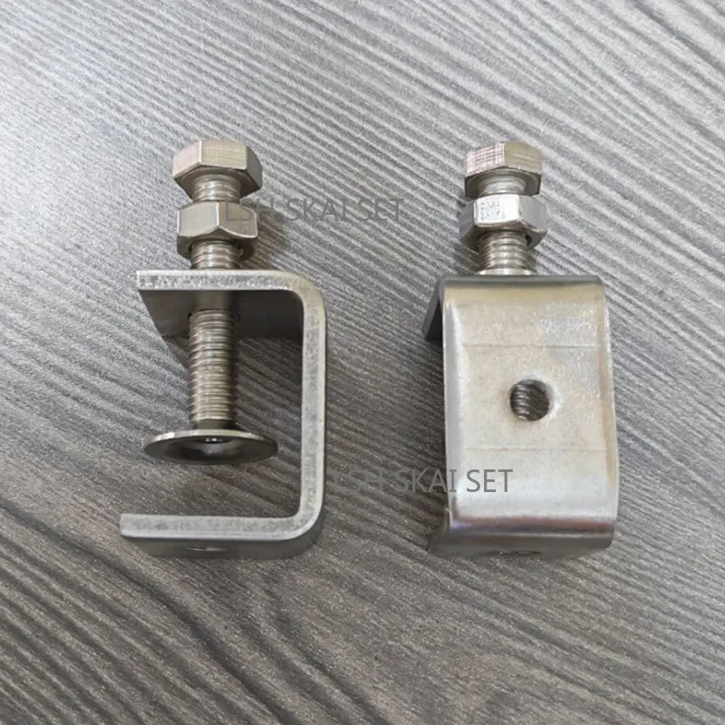304 Stainless Steel Threaded C Clamp Bolt Adjustable Opening Heavy Duty U Clamp for Woodworking Construction Hanging Fixing view 6