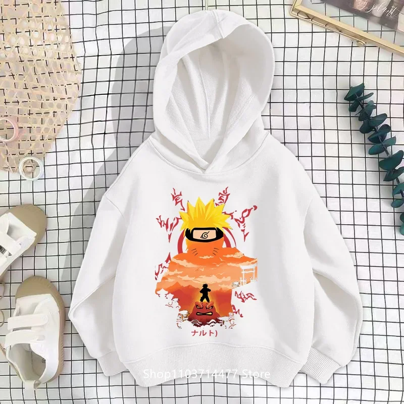 

2024 Naruto Anime Children's Hoodies-animated Cotton Hoodies for Boys and Girls Ages 3-14T