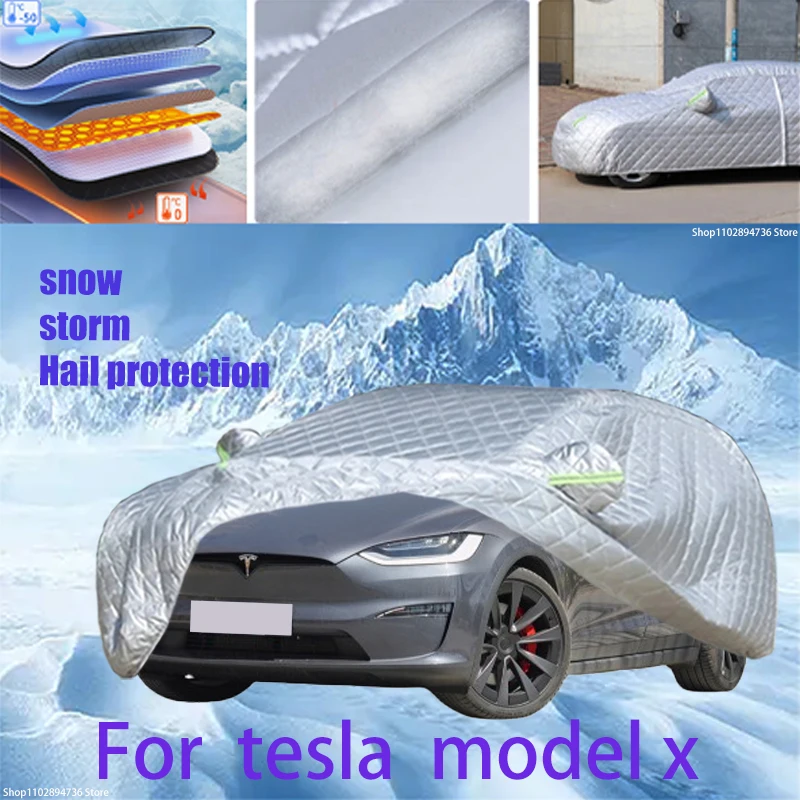 

For tesla model x Outdoor Cotton Thickened Awning For Car Anti Hail Protection Snow Covers Sunshade Waterproof Dustproof