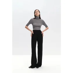 Women's High Waist Wide Leg Trousers, Monochromatic, Loose, Casual, Acetate, Floor Length, Summer，2024