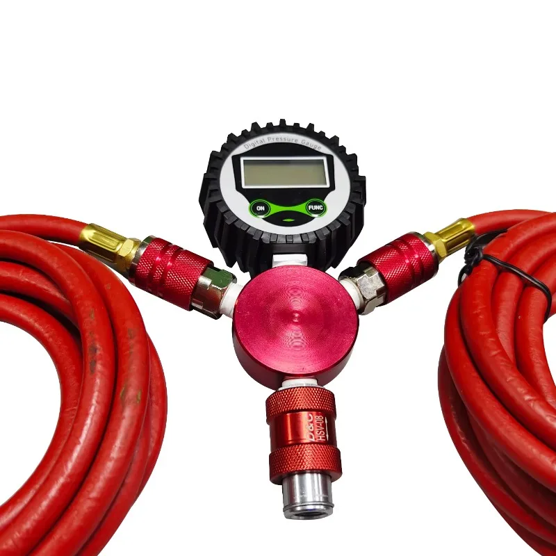 Air manifolds with digital gauge 4 way air hose tire inflation deflation kits