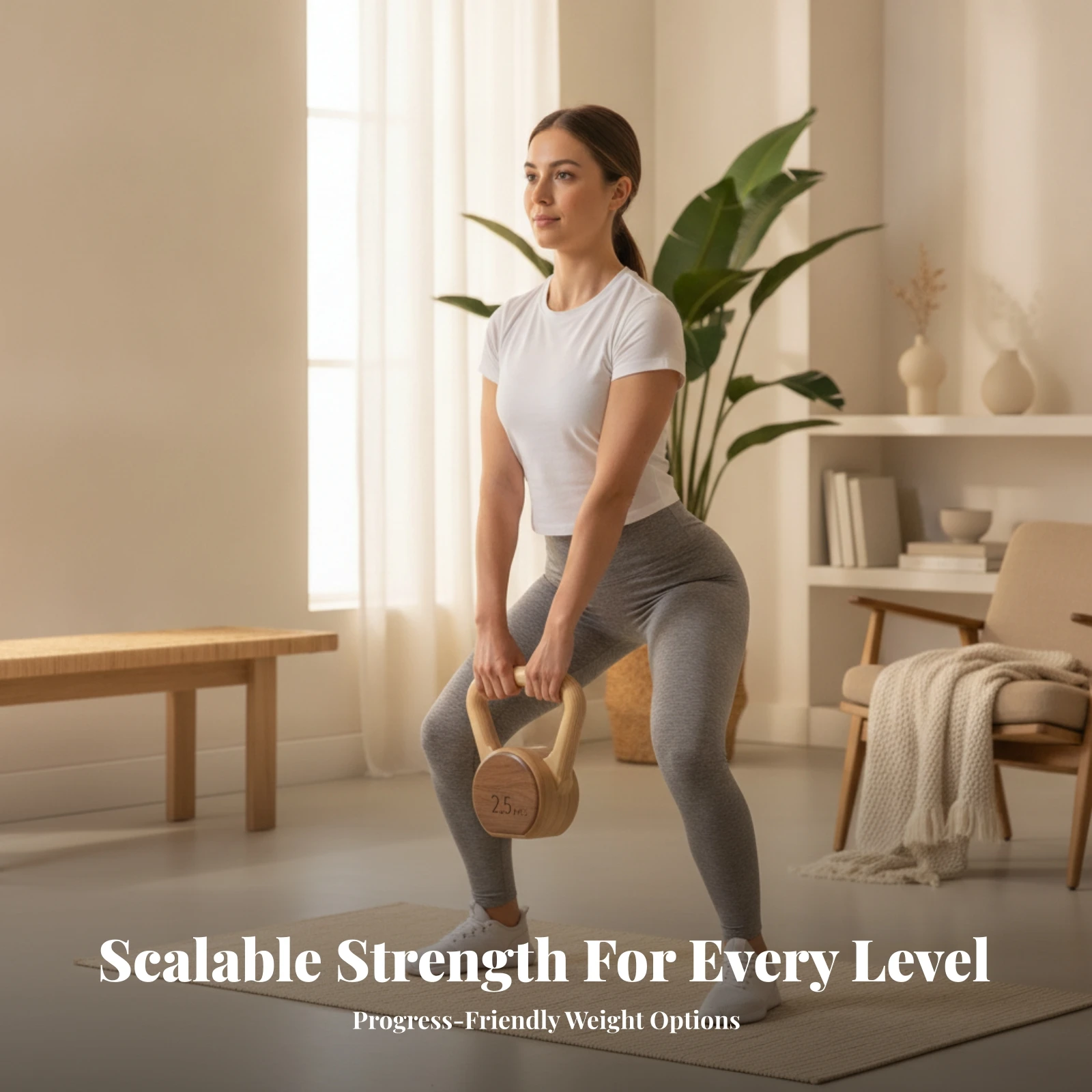 Wooden Kettlebell Versatile Kettlebell with Handle Kettle Weight Comfortable Stable for Fitness Enthusiasts, Strength Training