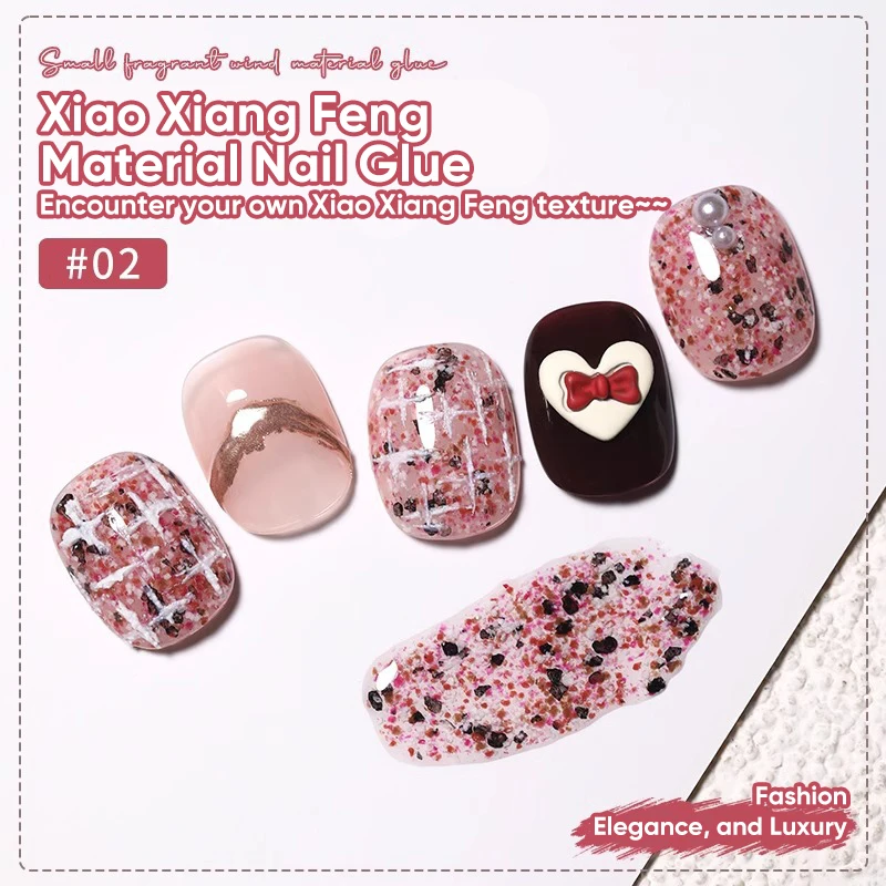 Xiaoxiangfeng Materiale Smalto per unghie gel glitterato Nuovo tipo di pittura Colla Pellicola glitter esplosiva Colla esclusiva per saloni di manicure