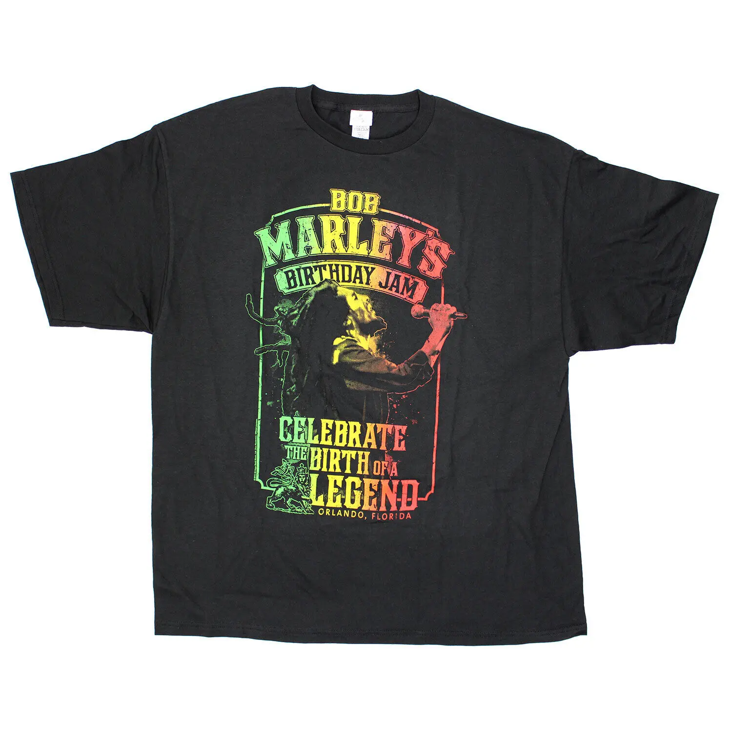 Men's Bob Marley Birthday Jam T shirt XX Large Black