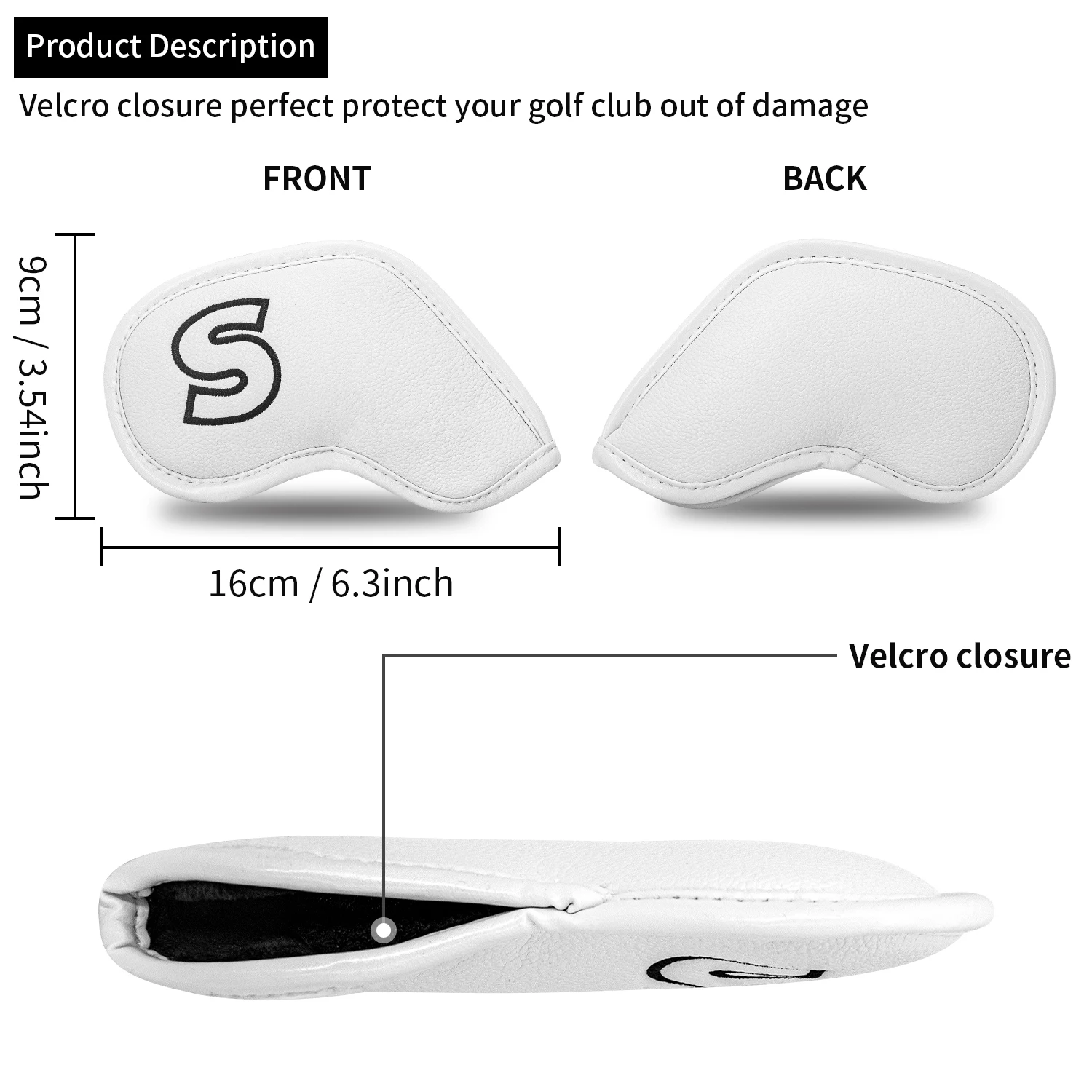 10pcs Golf Headcovers Suitable for All Brands - Double-Sided Fit, Compatible for Left/Right-Handed, Irons, Woods, Putters image 6