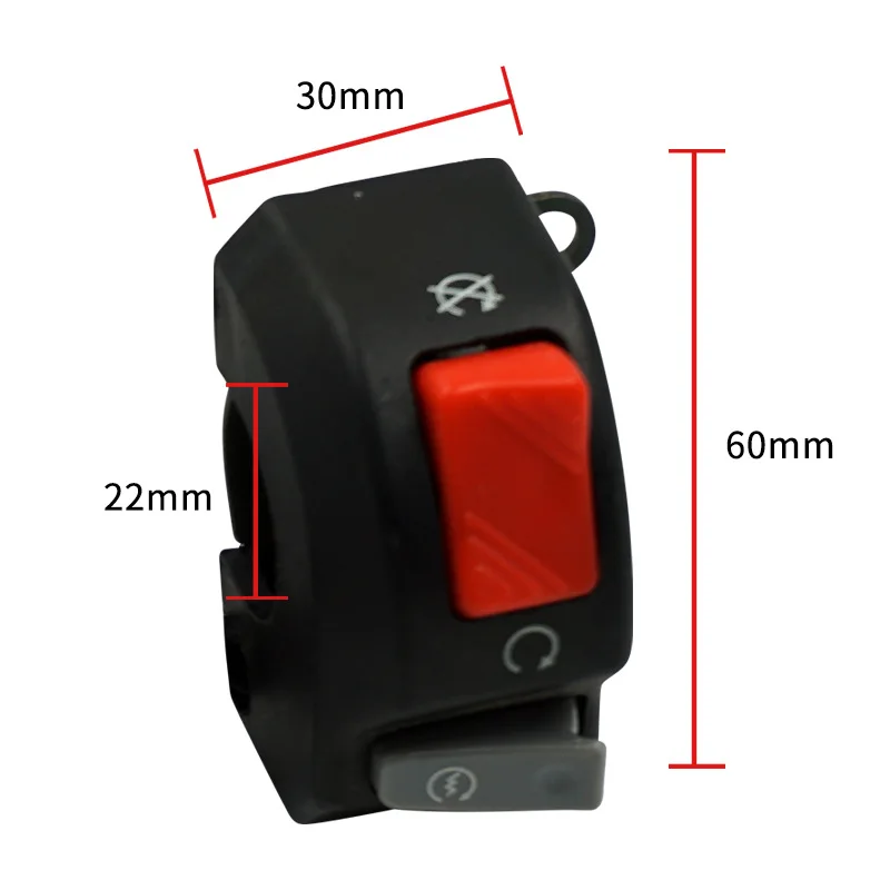 Motorcycle Control Switch Universal 22mm Handlebar Flashing Fog Headlight Horn Start Kill Switch ON OFF Button 12V Snowmobile
