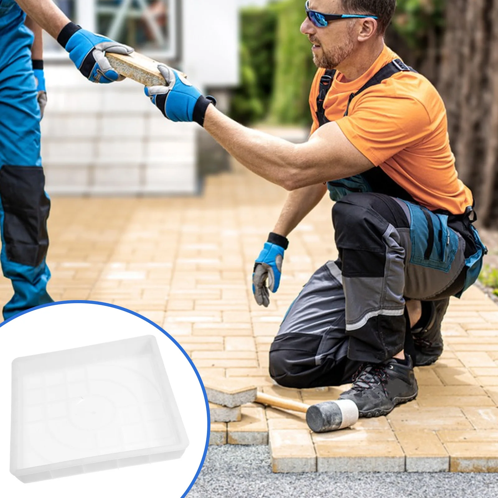 

DIY Square Path Plastic Brick Mold 25x25x4cm Durable Easy Handle Garden Pavement Walkway Accessories Path Brick Mold