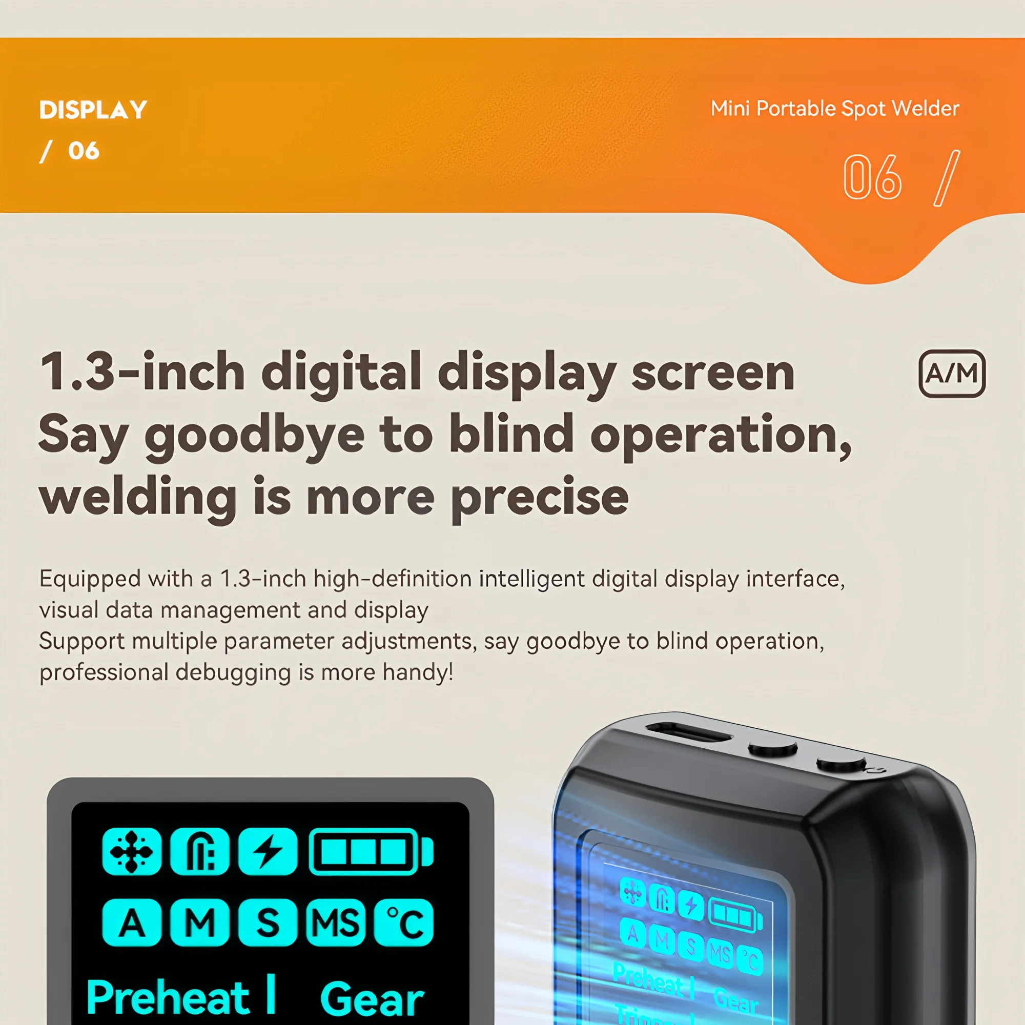 Awgem Portable Spot Welder DIY Handheld Spot Welding Machine 90 Gears Adjustable Spot Welding for 18650 Lithium Battery