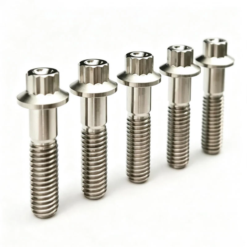 Titanium Alloy Bolts M7 M8 Flange 12-Angle Car Wheel Hub Split Rim Screws Suitable for BBS Split Wheel Hub Titanium Fasteners