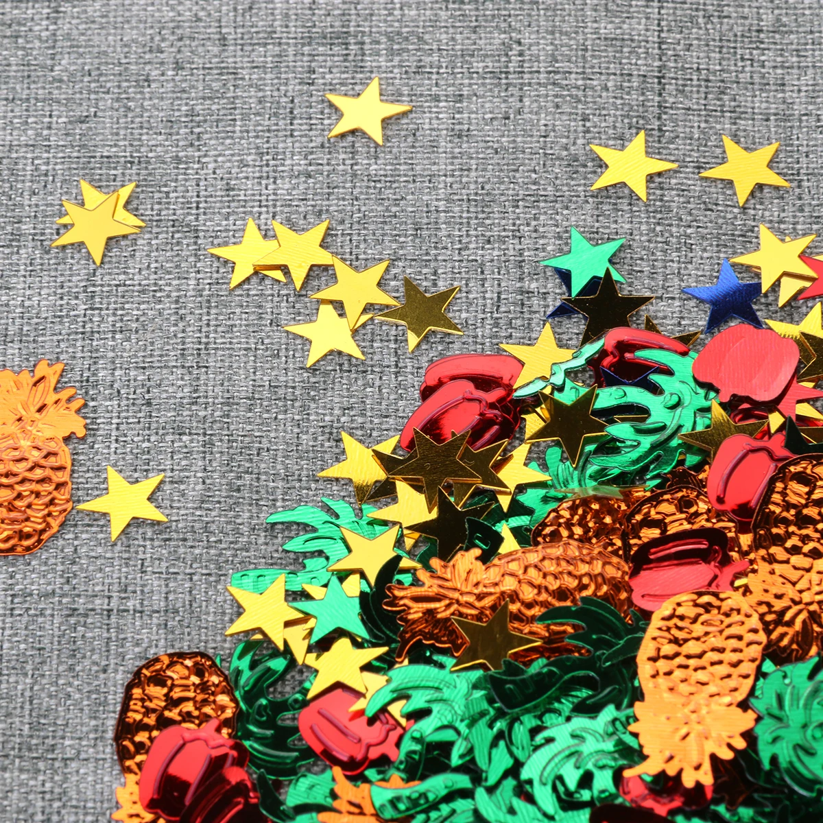 

Colorful Hawaiian Tropical Pineapple Coconut Tree Green Pepper Confetti Glitter Party Favor Table Decor Summer Seaside Desk