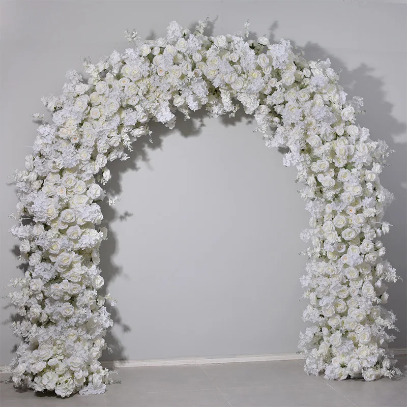 

Artificial White Cherry Blossom U Shaped Arch Embroidered Ball Rose Arrangement Wedding Stage Decoration Scene Arrangement