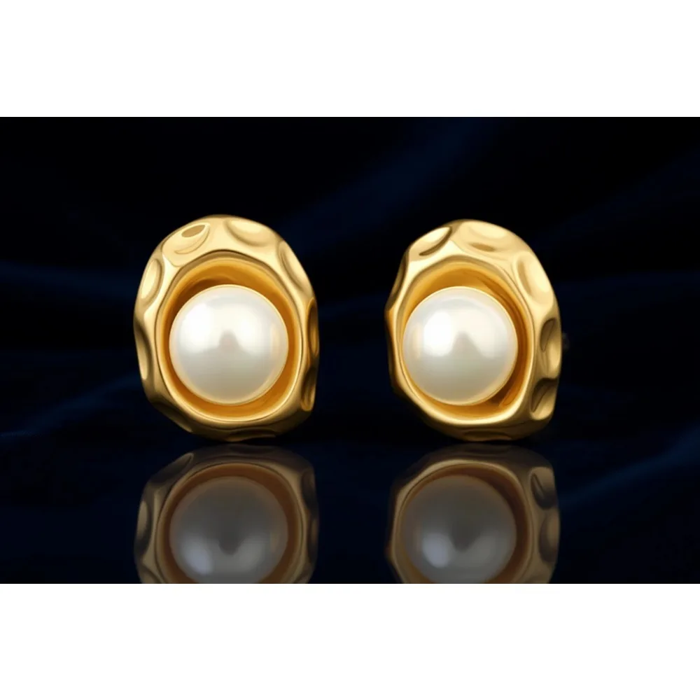 

Серьги-гвоздики с жемчугом и узлом любви, 18-каратное золото, минималистичные, маленькие, для женщин