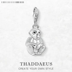 Monkey Charm Pendant Women Men Spring Pure 925 Sterling Silver Cute Jewelry Accessories Party Gift