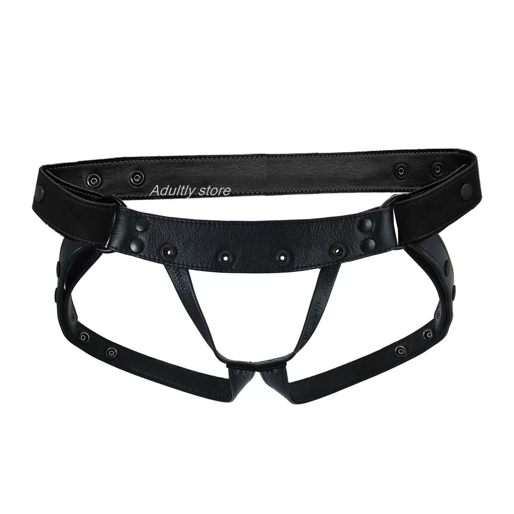 BDSM Bondage Fetish Gays Hombre Stage Jockstrap Nighclubwear Mens Leather Harness Crop Sexy Lingerie men Harness straps