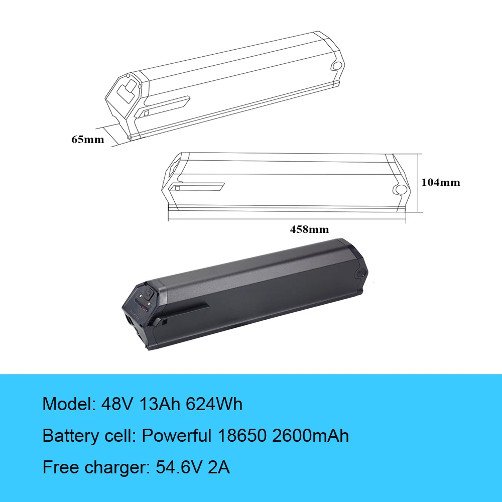 Reention Dorado ID-1 Plus Elektrische Fiets batterij 500W 48V 10.4Ah 12Ah 15Ah Ebike NCM Ebike Frame Battereis