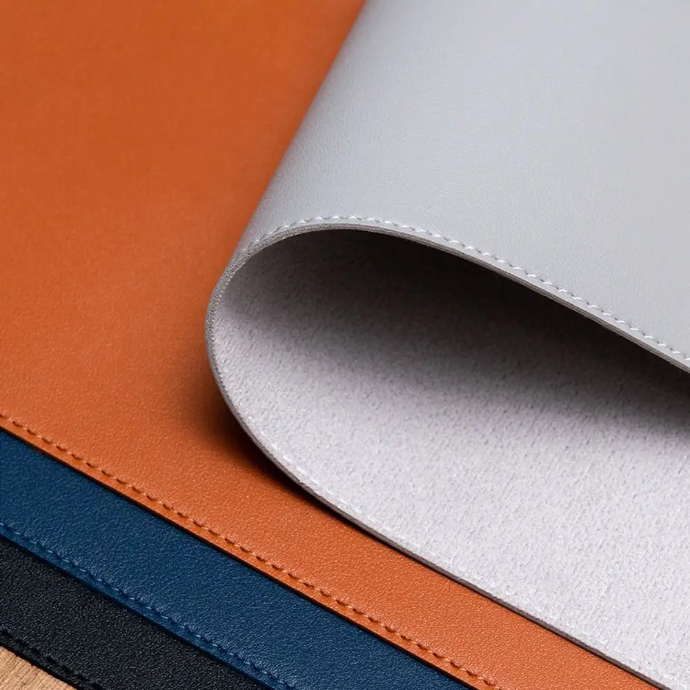 Stitched Mouse Pad PU Leather Stain-resistant Laptop Computer Mousepad Extra Large Waterproof Table Protector Students