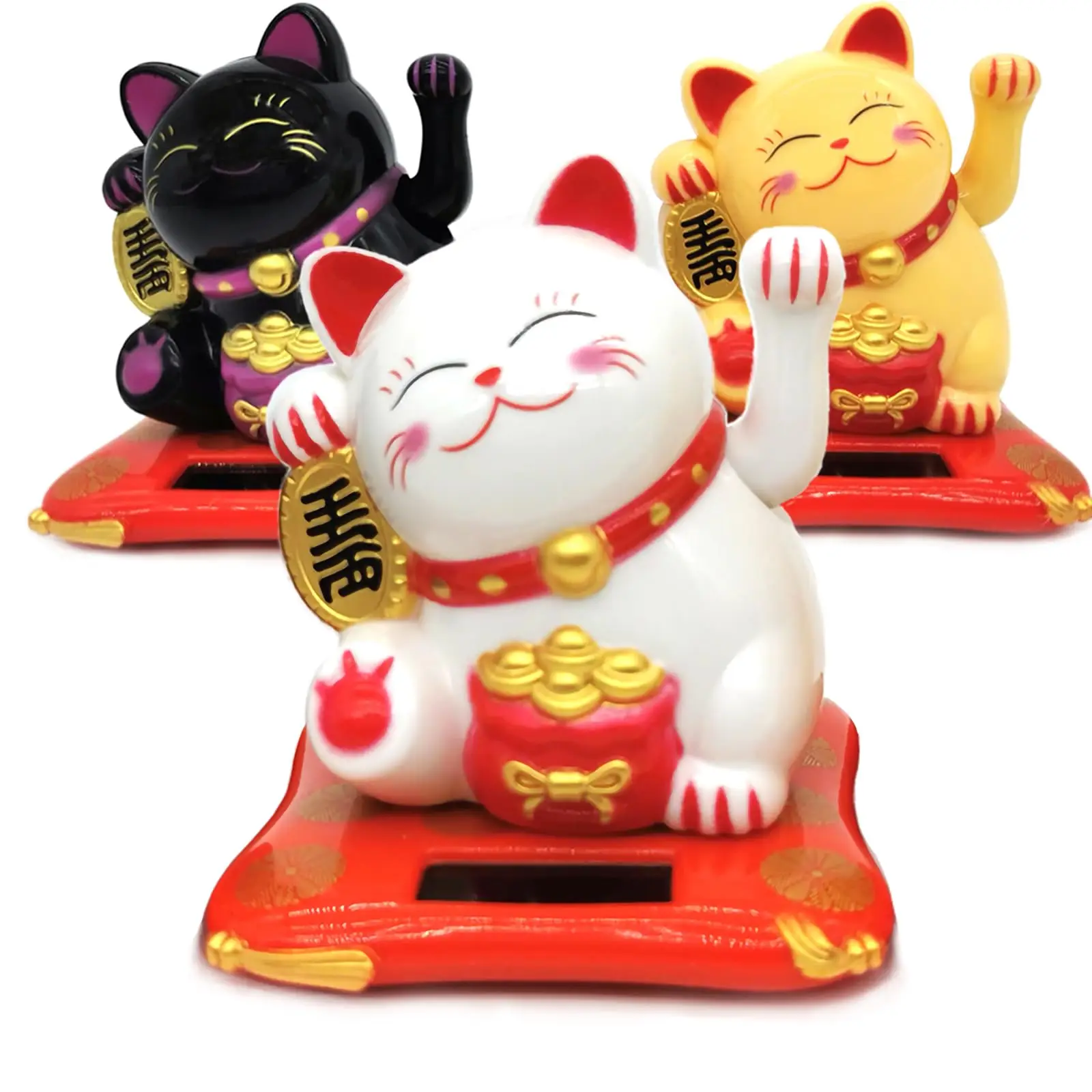 1Pc Mini 2.9inch Lucky Cat Figurine Feng Shui Cat Decoration for Home and Car, Opening Ceremony Ornament, Holiday Gift, Home Decoration