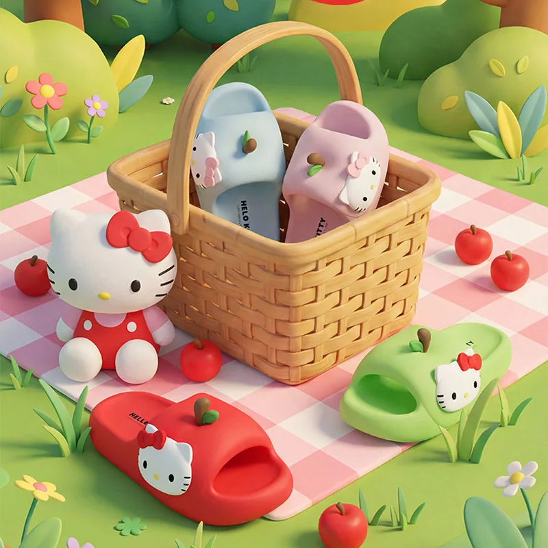 

Летние тапочки Hello Kitty: милые, модные, мультяшные, для дома и улицы, с толстой нескользящей мягкой подошвой, для активного отдыха