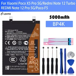 100% New Original Battery  BP4K ForXiaomi Poco X5 Pro 5G/REDMI Note 12 Pro/Poco F5 /Note 12 Turbo  Battery + Free Tools