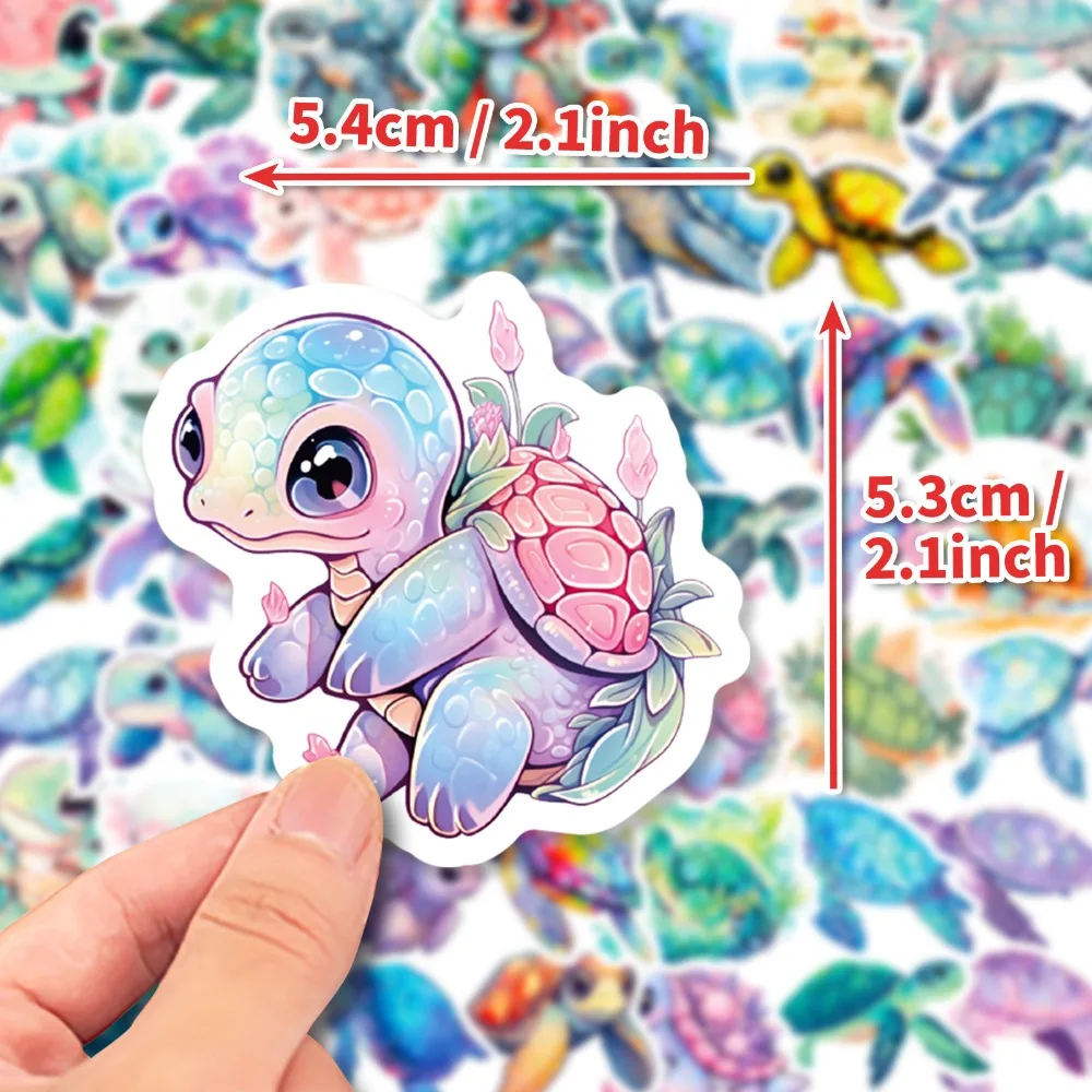 50PCS Cartoon Colorful Sea Turtle Anime Stickers Laptop Phone Skateboard Motorcycle Car Waterproof Sticker Classic Toy