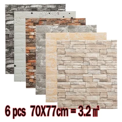 77cm*70cm 3D Wall Sticker Imitation Brick Bedroom Home Decor Waterproof Self-adhesive DIY Wallpaper for Living Room Decoration