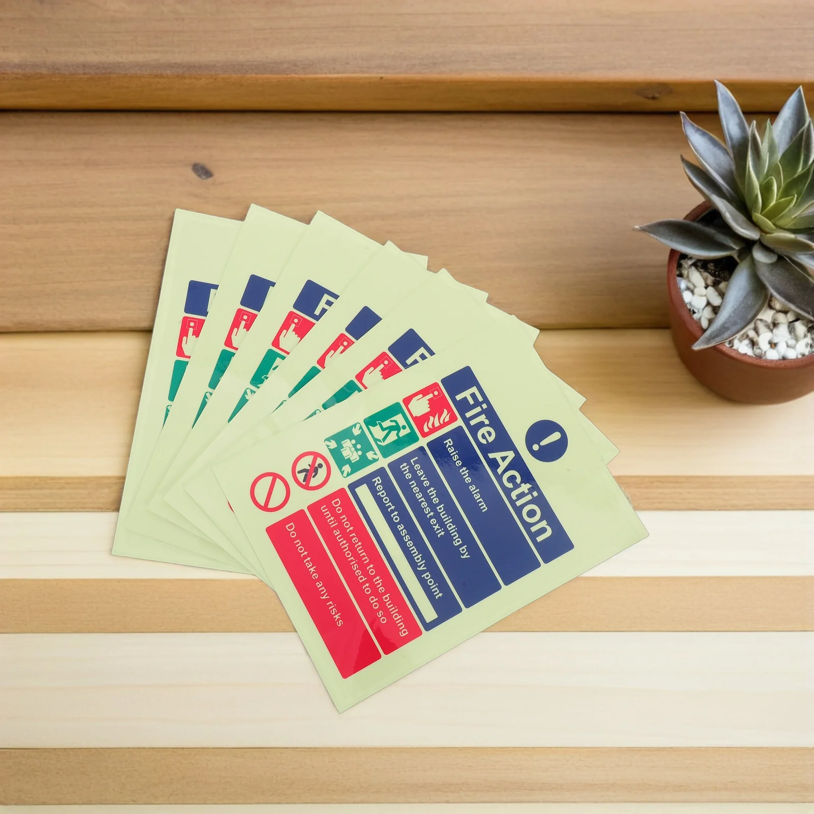 6 قطعة 15X20 سنتيمتر توهج في ملصق السلامة ذاتية اللصق علامة خروج الطوارئ لمكتب مستودع المدرسة مصنع #6