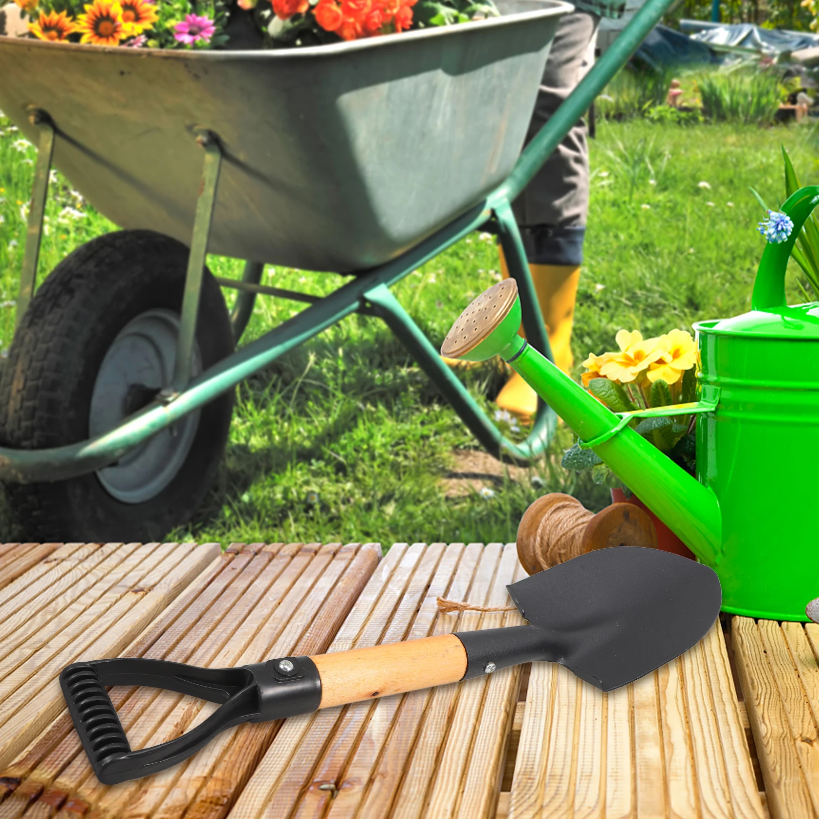 

Flower Shovel Gardening Tools Black Hand Planting Supplies Soil Loosening Weeding Transplanting Ergonomic Handle Sharp Blade