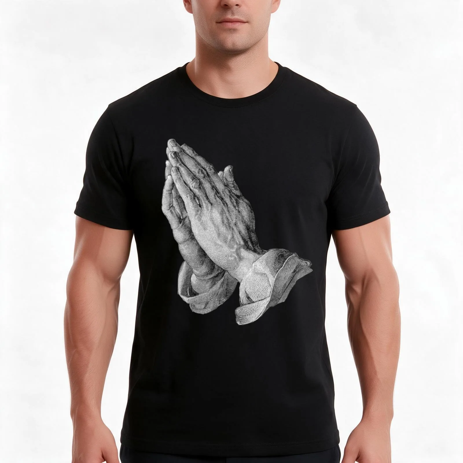 Durer - Hands Praying T-Shirt Summer Casual Cotton Tee Oversized Streetwear Tops Vintage Graphic Print Unisex Men Women