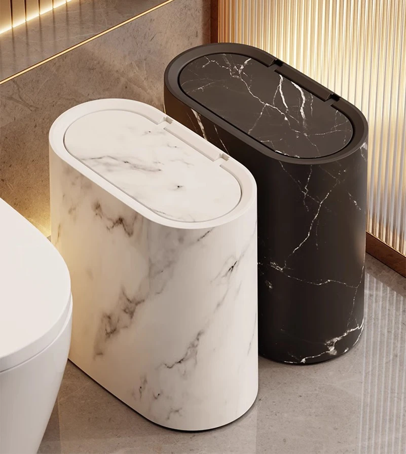 Sandwich Trash Can Lightweight Bathroom Toilet With Lid Trash Bin Multi-Purpose Hotel Kitchen Living Room Separate Trash Bin