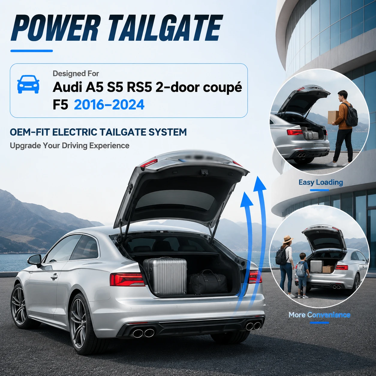 For Audi A5 S5 RS5 2-door coupé F5 2016-2024 Car Liftback Automatic Lifting Electric Tailgate Lock Module Closing System